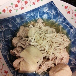 えのき・豆腐・豚肉のめんつゆ煮